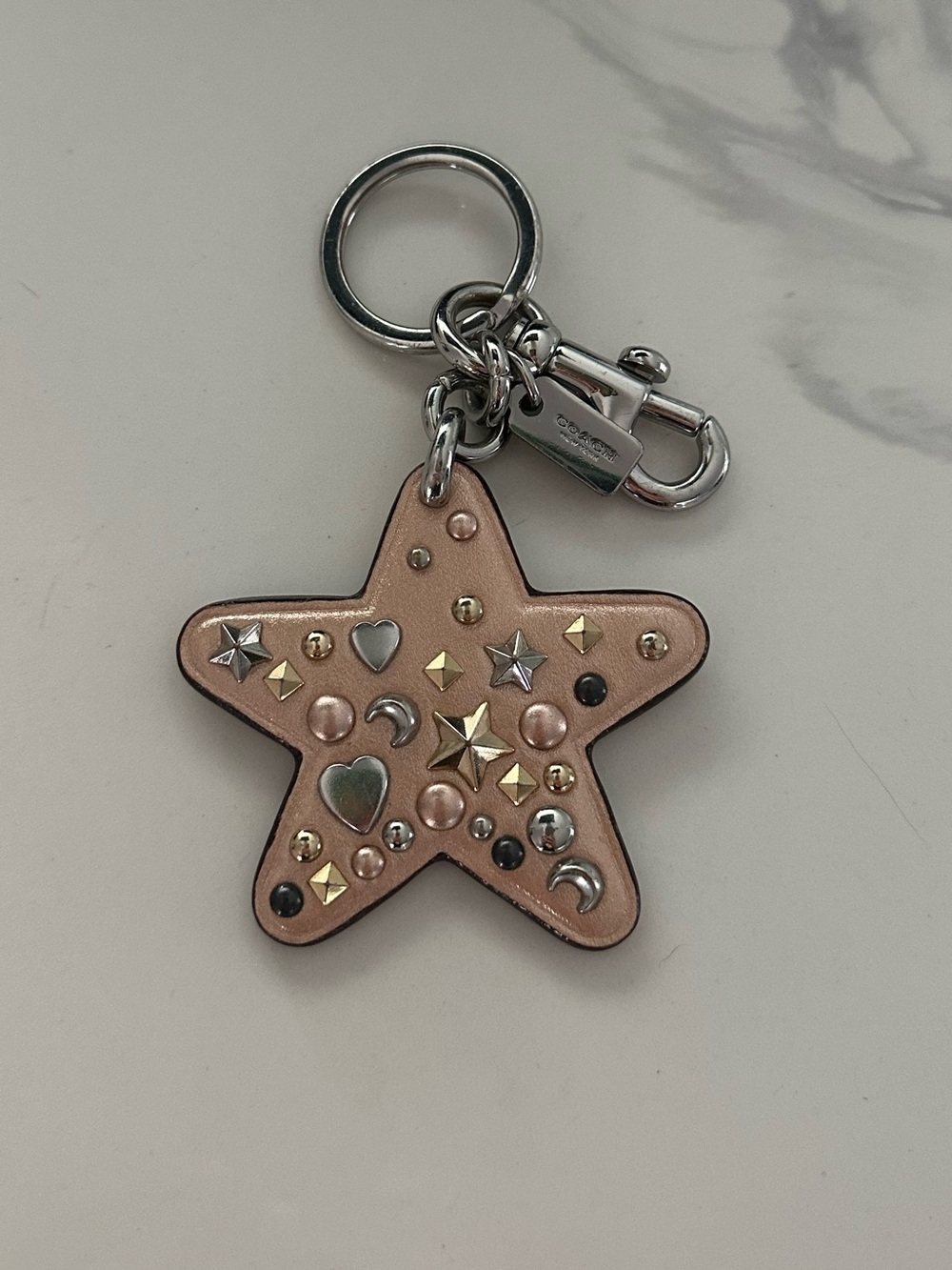 Coach Star Studded Key Chain